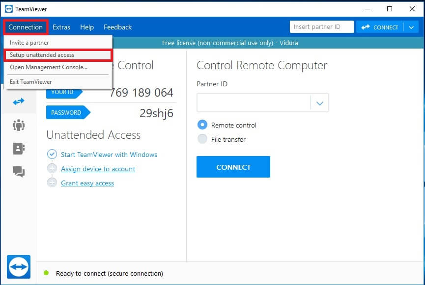 how to set teamviewer