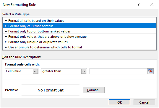 Conditional formatting with custom formulas cells Excel