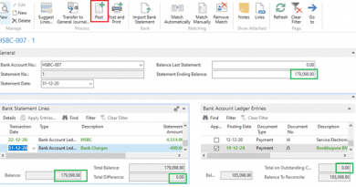 Bank Reconciliation Dynamics Nav