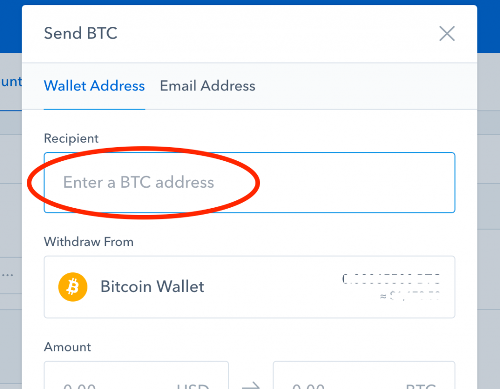 how to find your bitcoin address coinbase