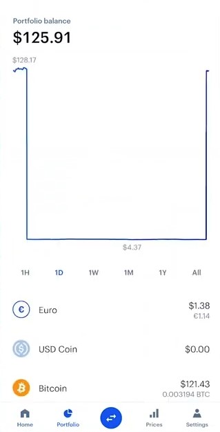 coinbase portfolio mobile