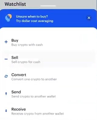 sell bitcoin from Coinbase mobile