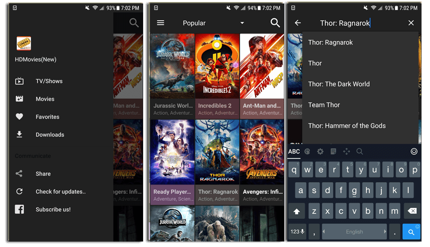 Cinema HD APK on Android Mobile phones