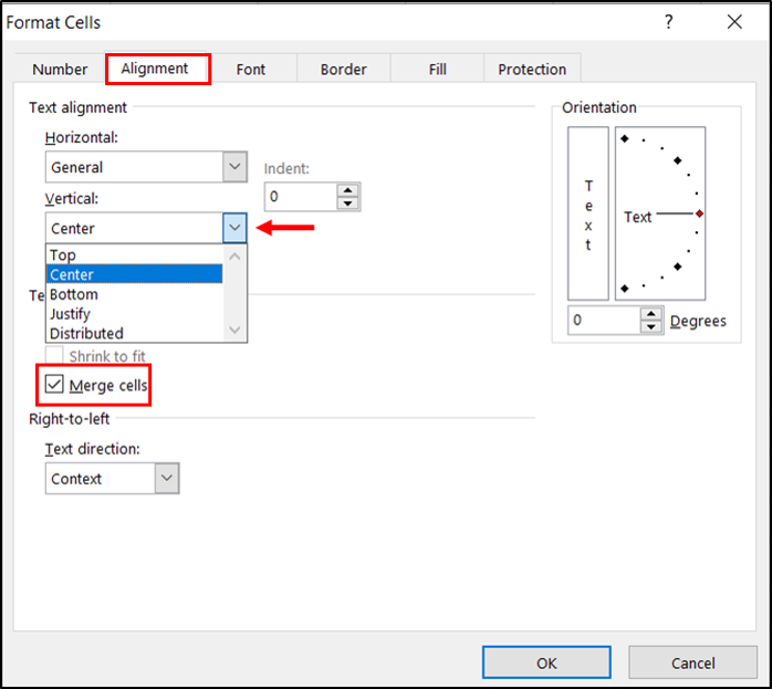 merge cells in excel