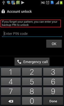 Use your backup pin to unlock your Android device
