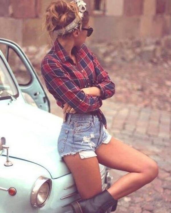 Plaid Hipster Girls Fashion