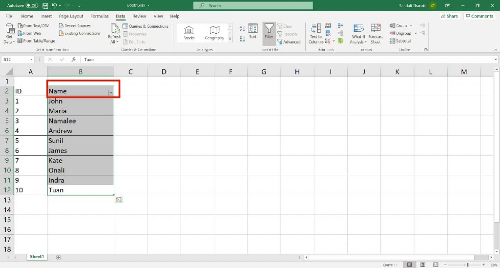 Alphabetize in Excel