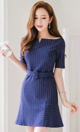 Blue sheath dress