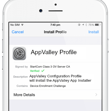 Install AppValley Profile