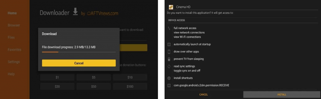 Download and install Cinema HD on Firestick