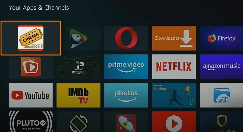 Cinema HD app interface