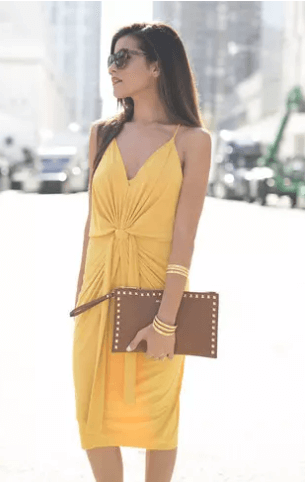 Elegant mustard dress