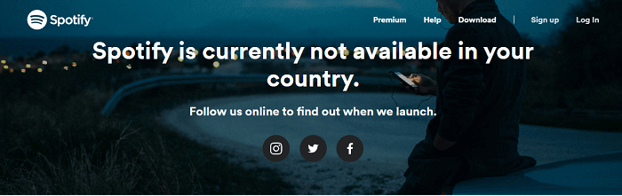 The Spotify app is restricted for some countries. 