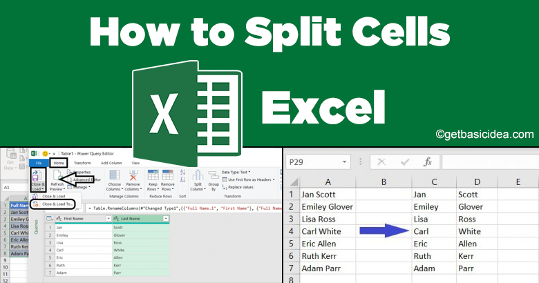 How to Split Cells in Excel