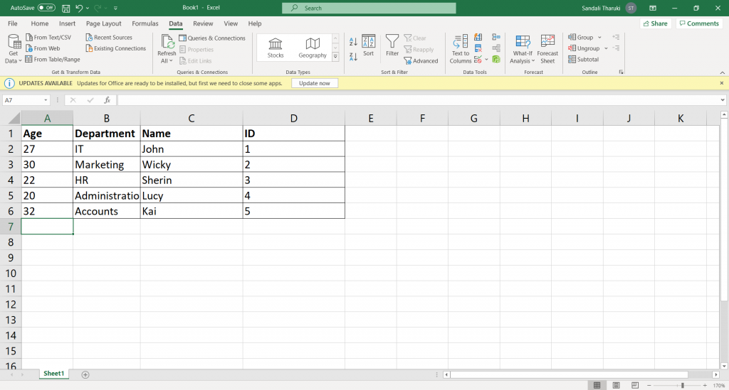 Move columns in Excel