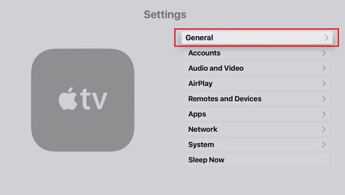 Turn off by activating sleep mode on Apple TV