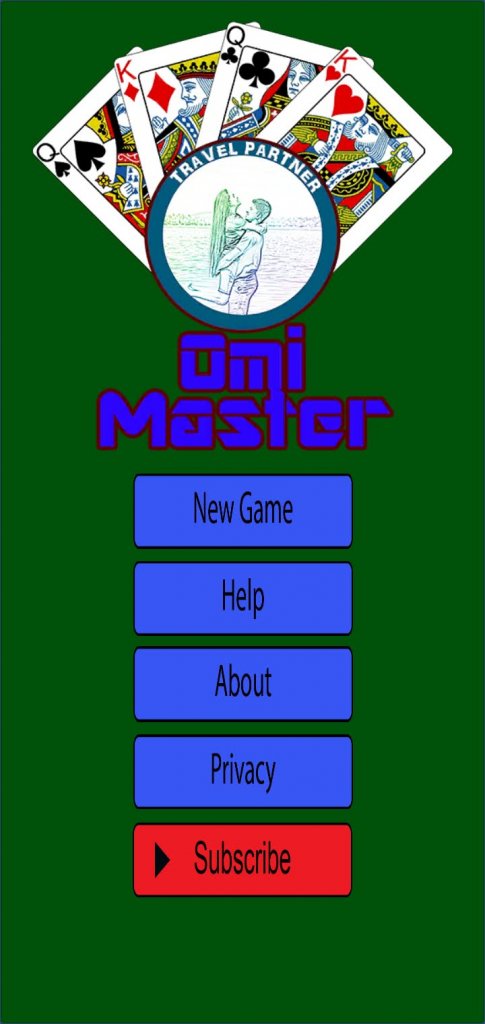 Select New Game to play - Omi Master
