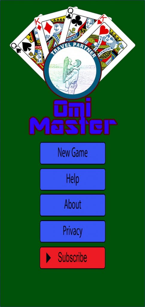 Select New Game to play - Omi Master