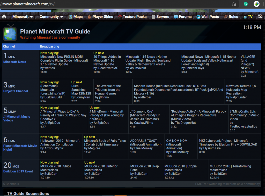 Planet Mincraft TV Guide