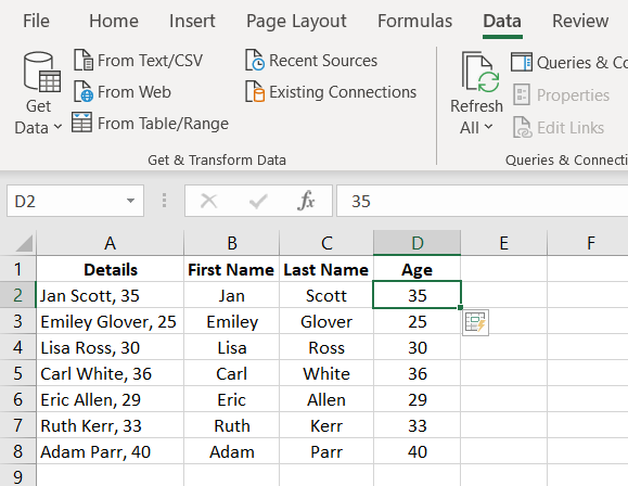 excel split cells long text into multiple columns