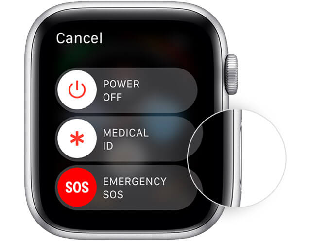 Press and hold the Side Button to restart Apple Watch.