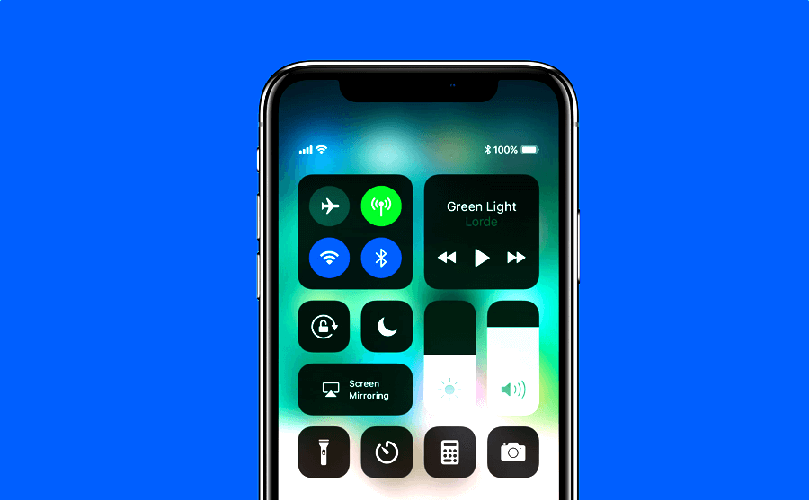 See battery percentage using Control Center on Iphone 11