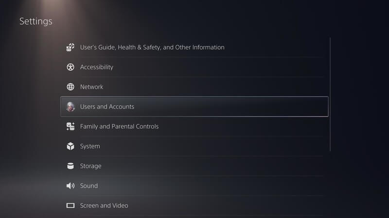 Go to Users and Account t find Account Management Settings - Cancel PlayStation Now Subscription