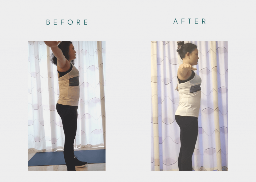 Picture taken before and after - Chloe Ting's 2021 Summer Shred Challenge