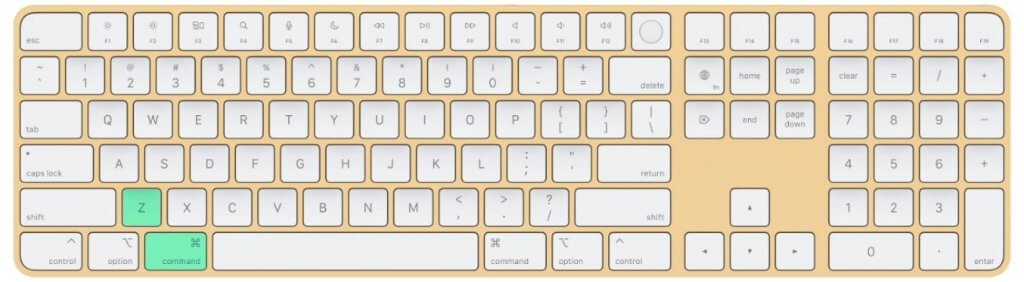 Use Command button to undo on mac