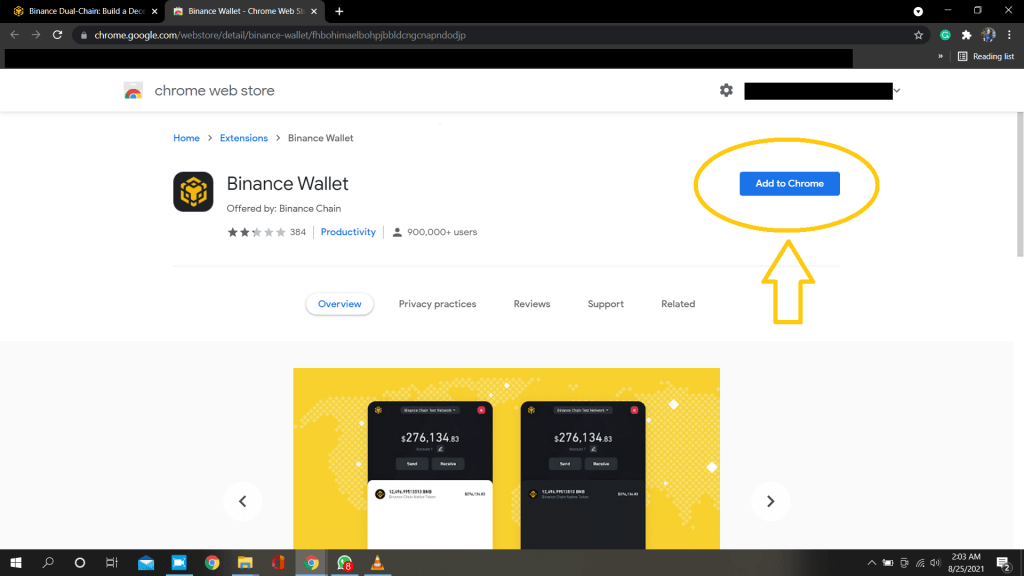 Binance chain wallet.