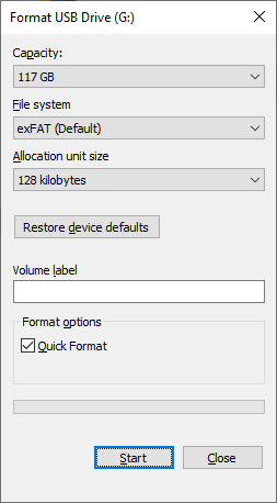 Format the pen drive on Windows