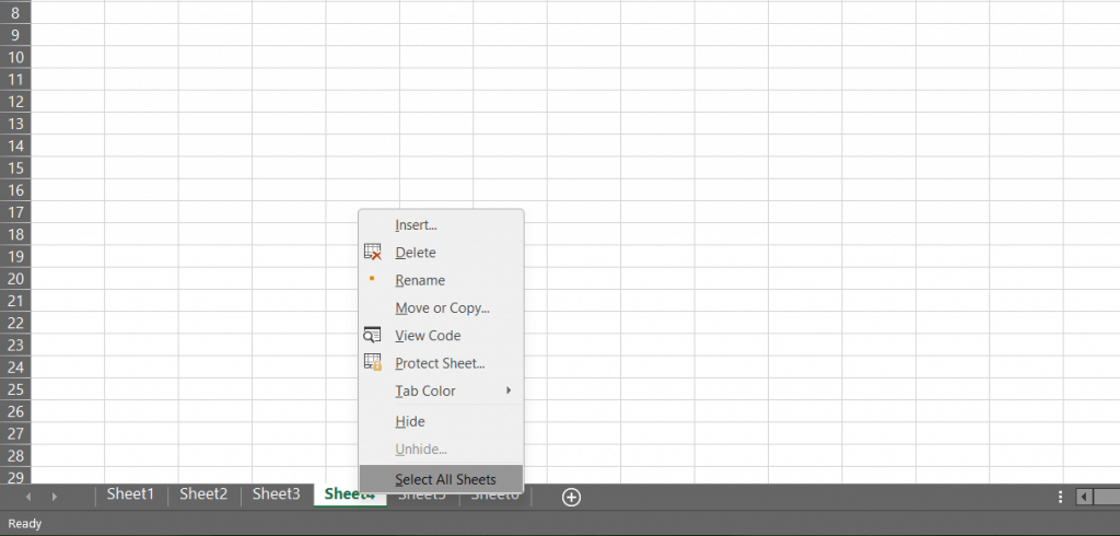 How to Group All worksheets in Excel