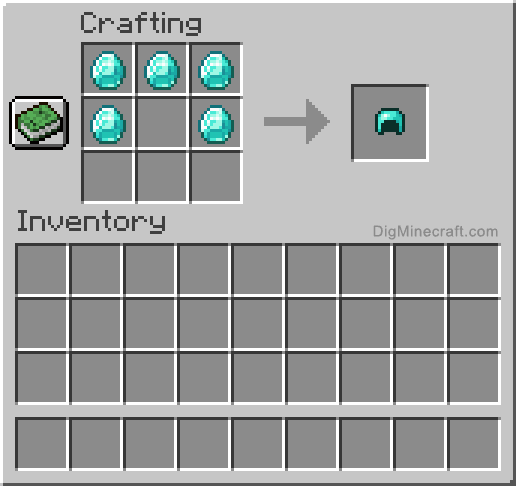 Place diamonds in the crafting table