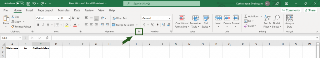 image shows the another way of accessing format cells 