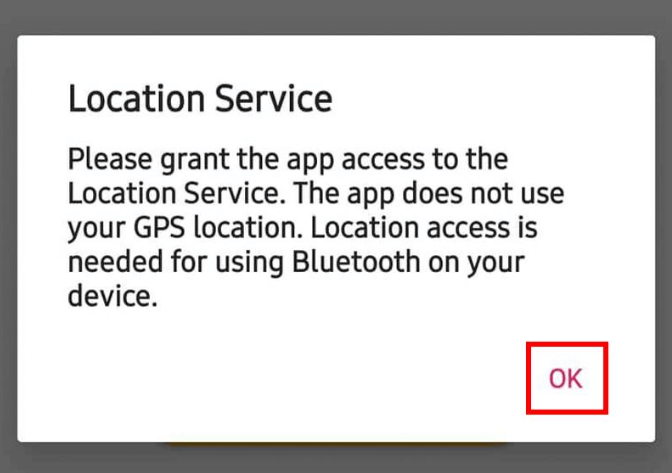 Grant permission for location service