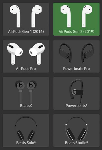 Select your device to to check Airpod battery on Android