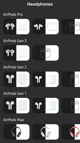 Then select the type of your headphone from the given list to to check Airpod battery on Android