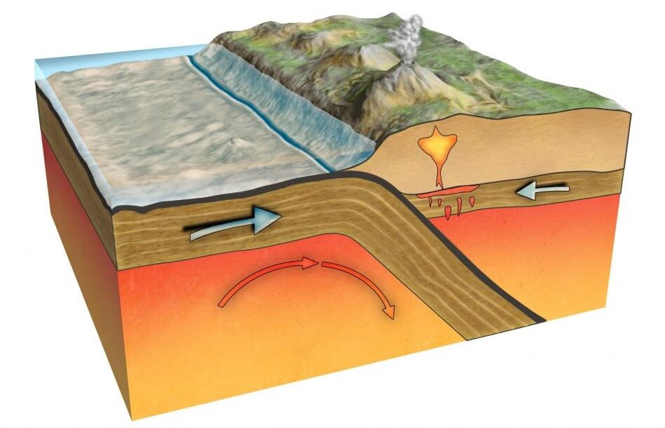 Trenches are made when two tectonic plates clash