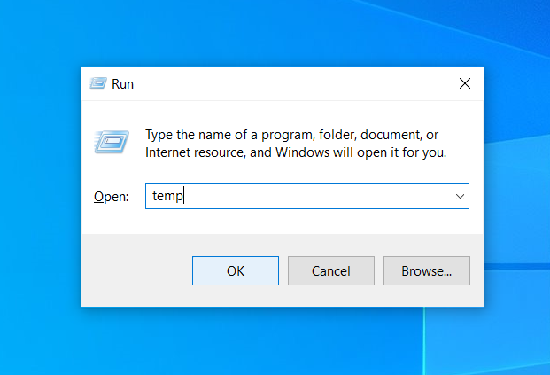 Image about how to access the temp folder