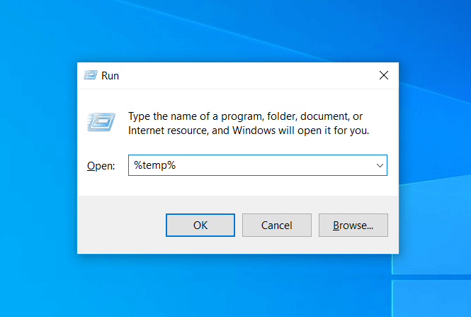 Image about how to access the %temp% folder