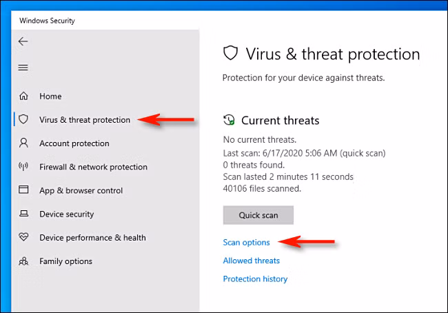 Virus and threat protection