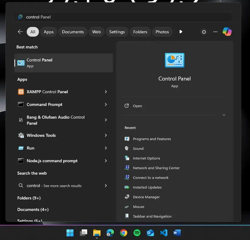 Control Panel