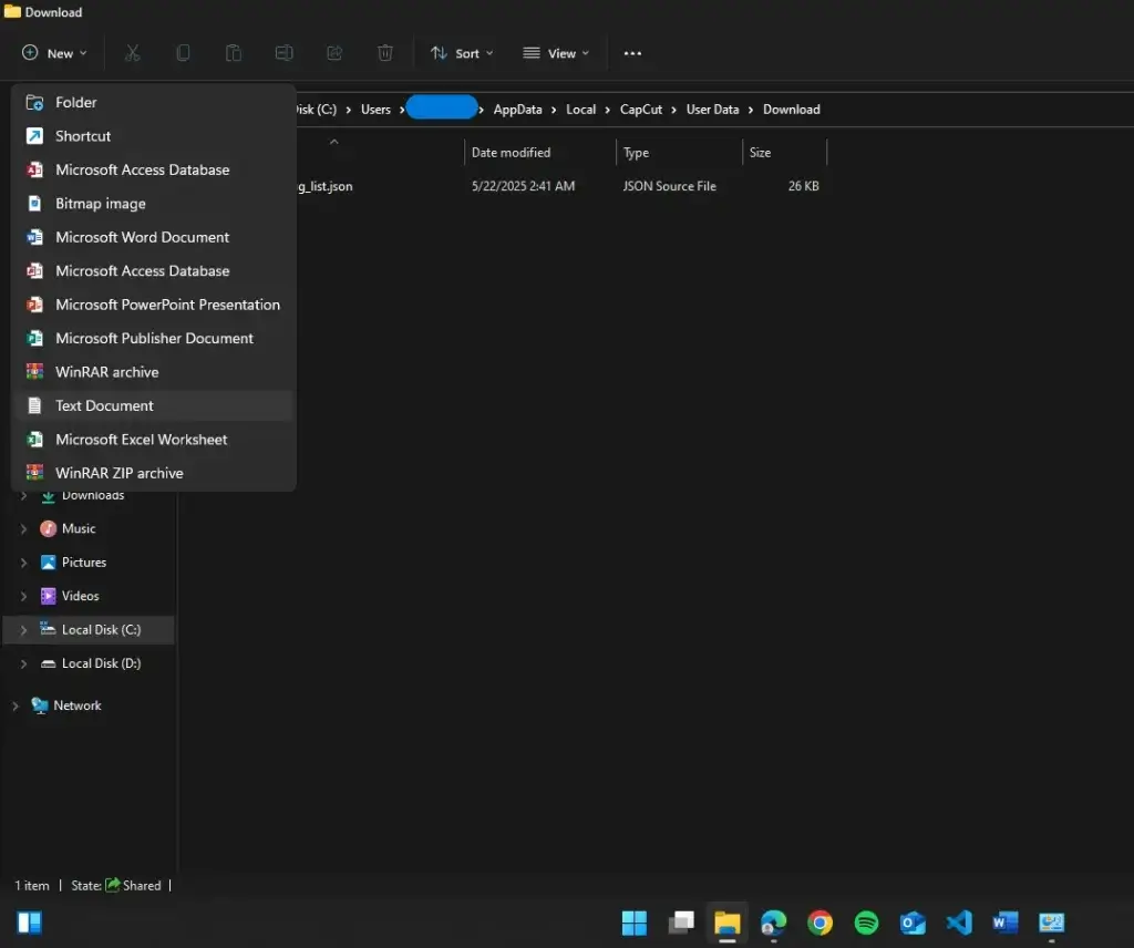 Creating a new file