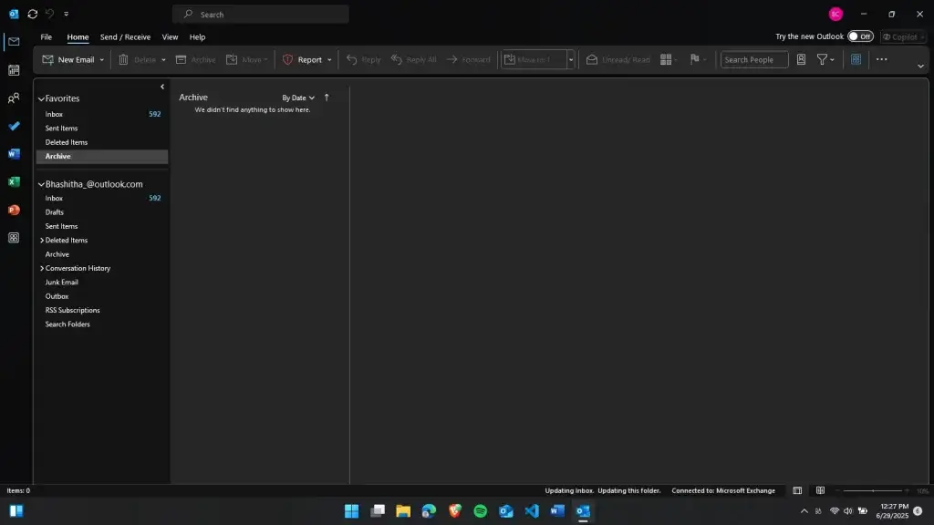 how the outlook application will look