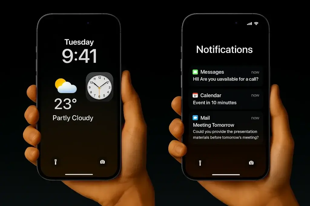 lockscreen and notification panel